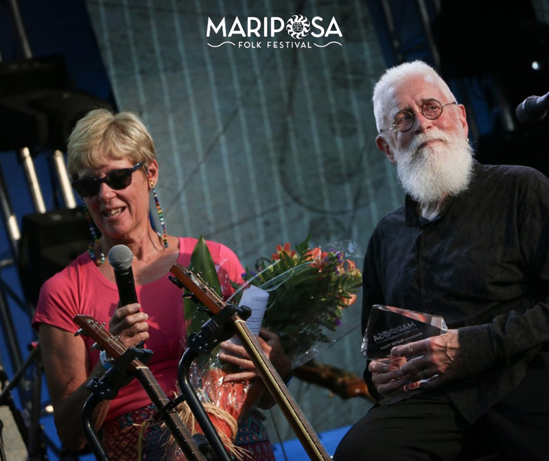 Bruce Cockburn & Pam Carter Mariposa Folk Festival  Hall of Fame award ceremony - 7 July 2024